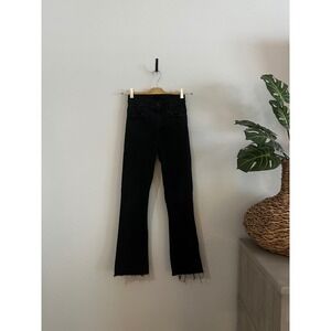MOTHER Jeans The Hustler Ankle Fray Black "Not Guilty" Denim Women's Size 24